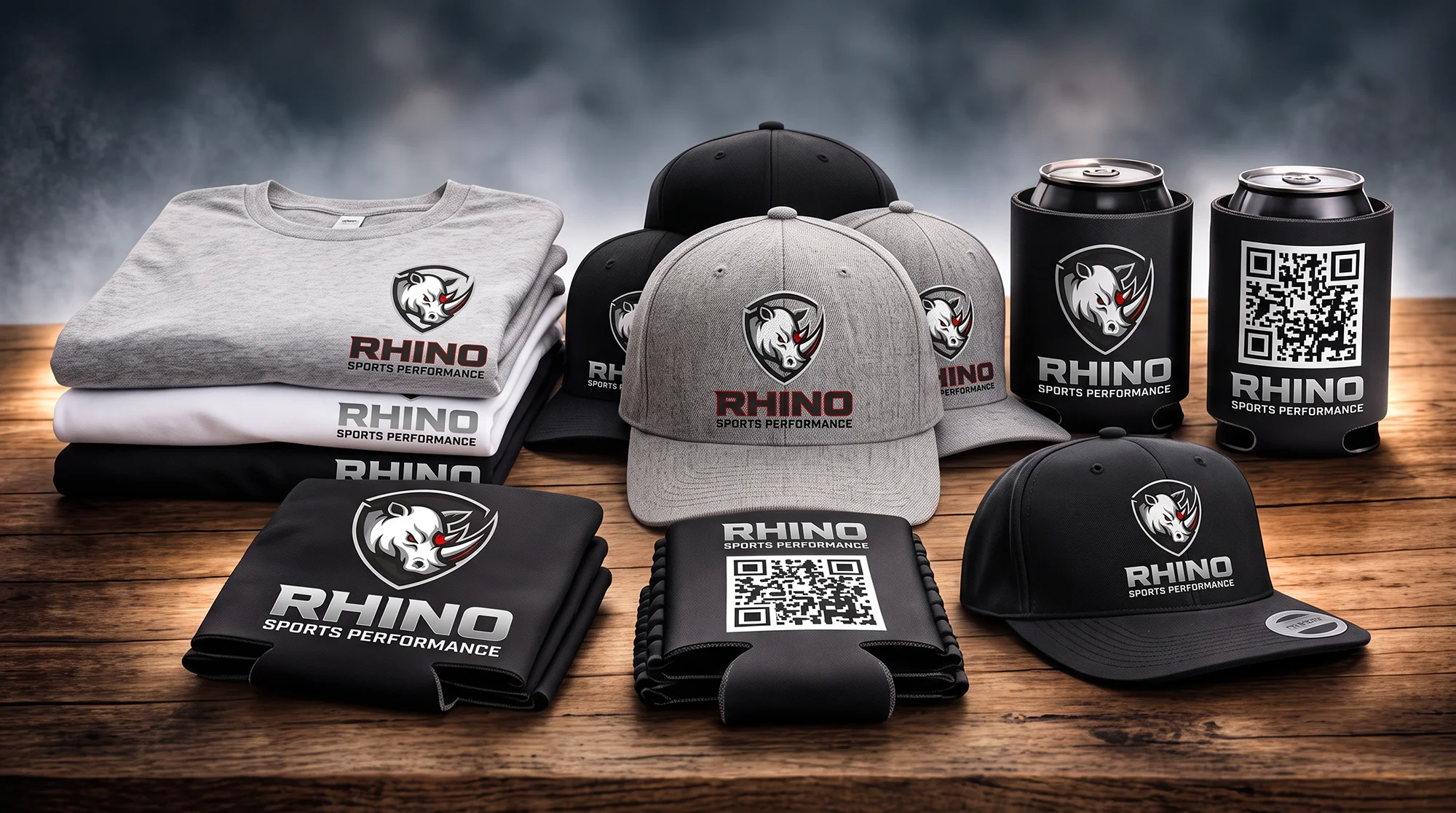 Rhino Sports Performance t-shirt and hat concepts